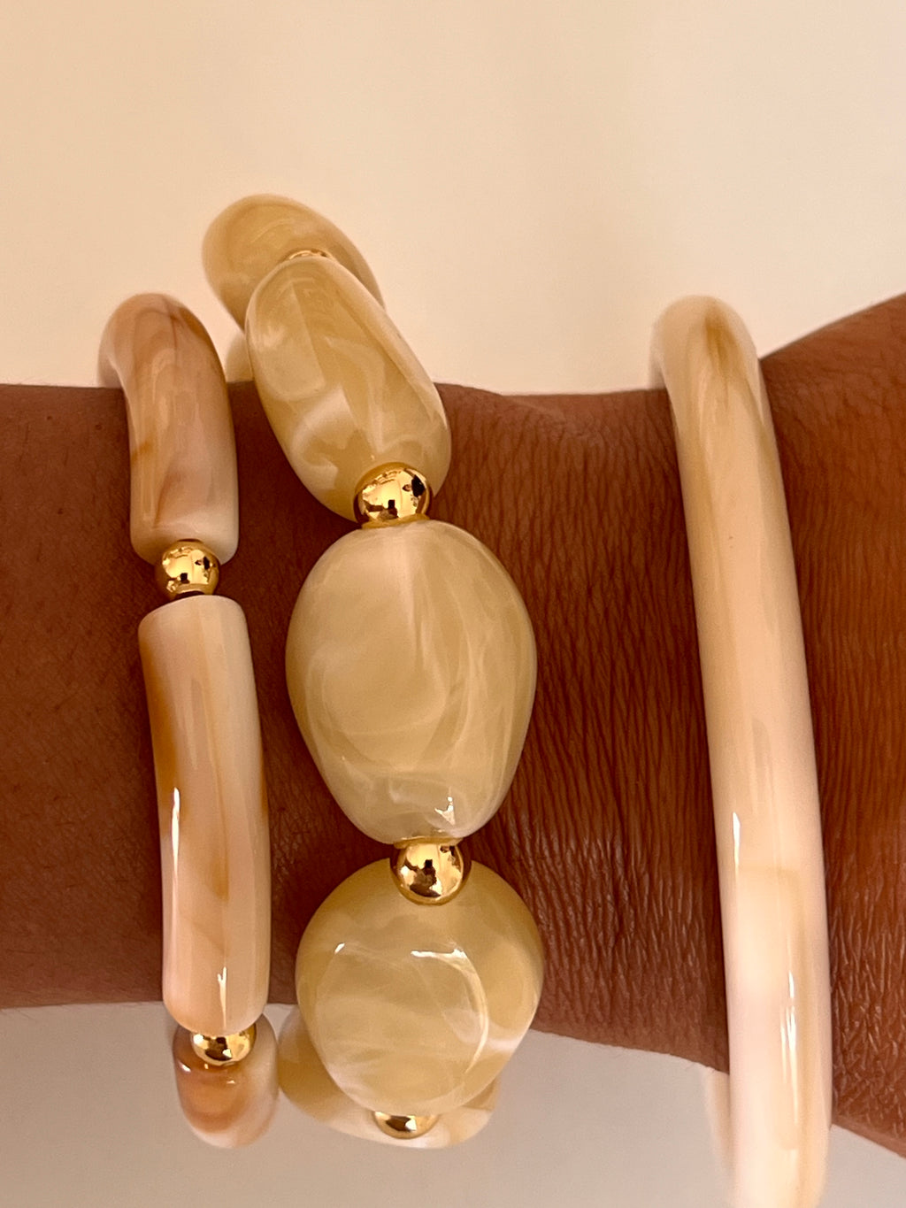 ✨ Lot de 3 Bracelets Sable d’Ivoire