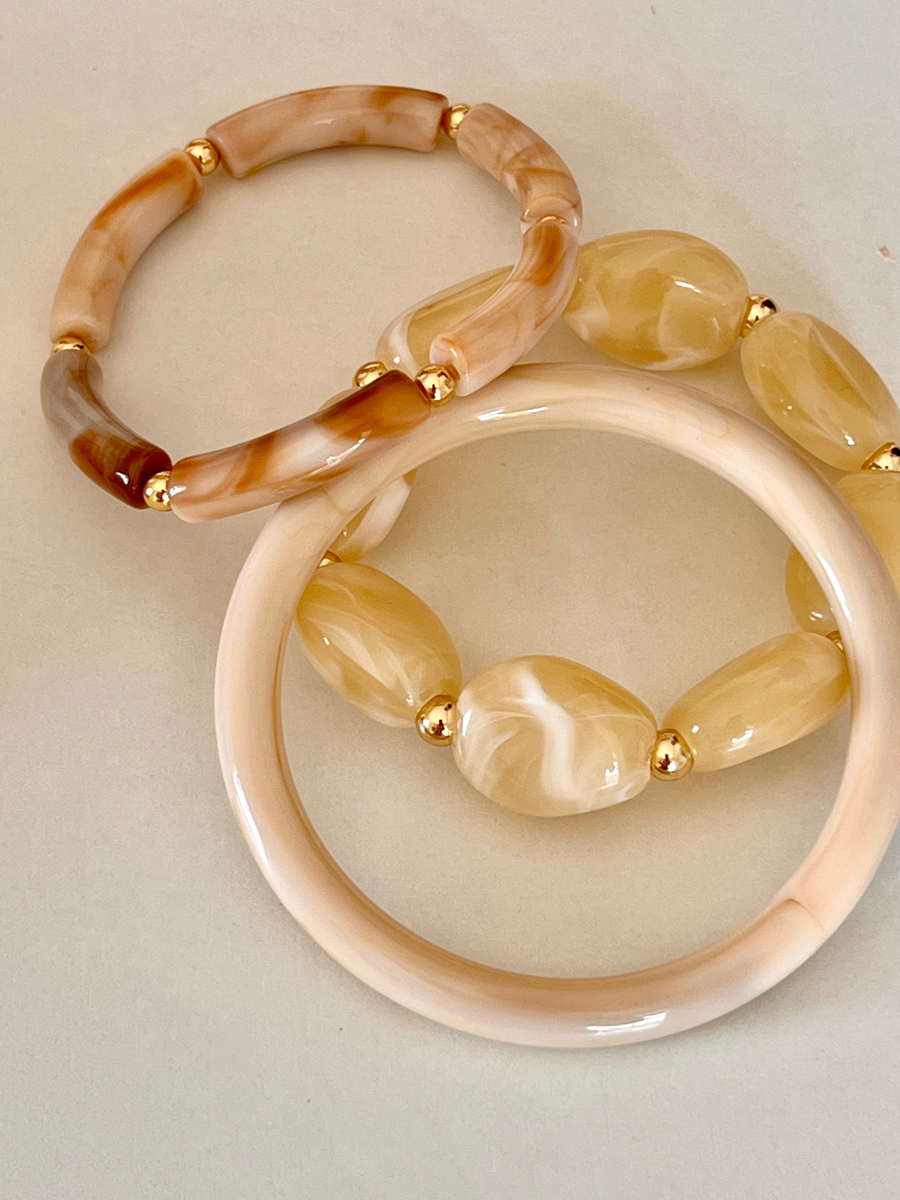 ✨ Lot de 3 Bracelets Sable d’Ivoire